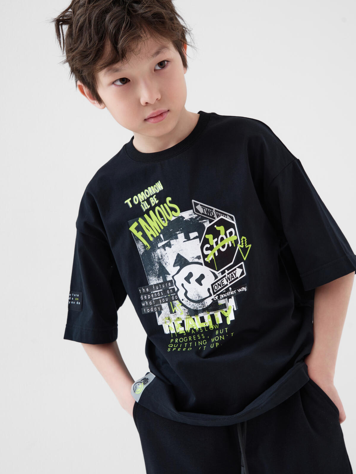 

Футболка для мальчика подростка на каждый день, хлопковая оверсайз